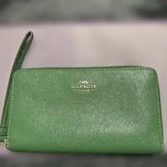 COACH グリーン レザー 長財布