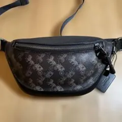 coach:レザー ボディバッグ ブラック