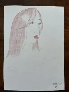 色鉛筆 ポートレート イラスト