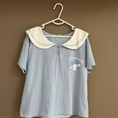 Cinnamoroll 水色セーラーカラー 半袖シャツ 130