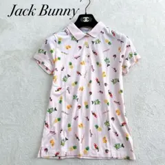 【美品】JACK BUNNY 半袖ゴルフウェア トロピカル柄 レディース