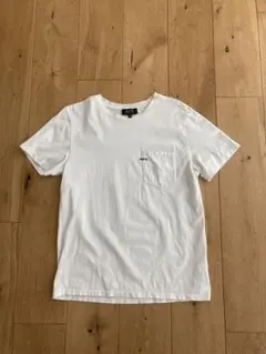 【人気/刺繍ロゴ】A.P.C. ポケットTシャツ ホワイト XSのサムネイル
