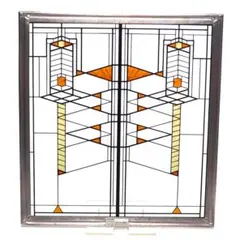 フランク・ロイド・ライト 公式 ヴィンテージ ステンドグラス 大型 ロビーハウス