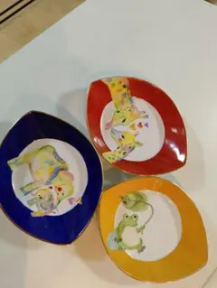 ポーセラーツ ハンドメイド お皿 3枚セット