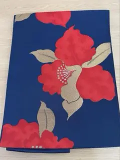 名古屋帯・昭和レトロ・椿・金糸