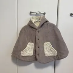 フード付きベビーポンチョ グレー