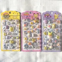 【3点セット】ポケモン ポケピース 3Dクリスタルステッカー 韓国限定シール