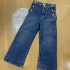 ZARA ゴールド　ボタン デニム　パンツ　ザラのサムネイル