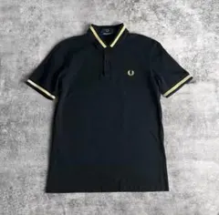FRED PERRY フレッドペリー ブラックポロシャツ 半袖 金色ロゴ刺繍