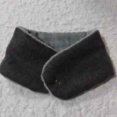 ハンドメイド ネックウォーマー マフラー 無地 チャコールグレー