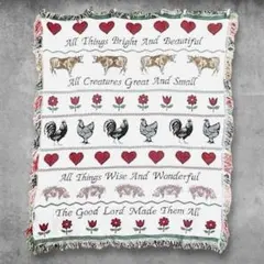 BNMI ラグ マット ブランケット USA製 動物柄 ハート 花柄 メッセージ