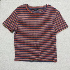Bershka ストライプ 半袖ニット カラフル