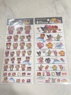 4サイズステッカー♡日焼けキティ&日焼けサンリオ2点セット