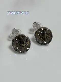 正規品】SWAROVSKI シーナ シルバーナイトクリスタル フープピアス 