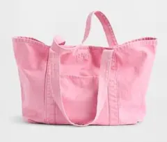 本日発送！新品・未使用】GAP ロゴトートバッグ ネオンピンクブルー