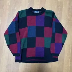 90s PERRY ELLIS ペリーエルス 長袖セーター マルチカラー - メルカリ