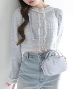 ツイードニットジャケットone after another NICE CLAUP