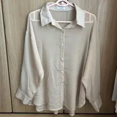 CLEA しわ加工シアーシャツ ベージュのサムネイル