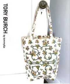 【新品未使用】TORY BURCH 花柄キャンバストートバッグ