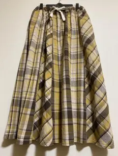 チェックフレアロングスカート