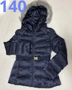 COMME CA ISM 130 ネイビー　上品コート　美品　ベルト付き