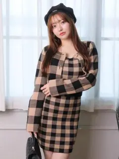 LIP SERVICE ニットワンピース ブラウン