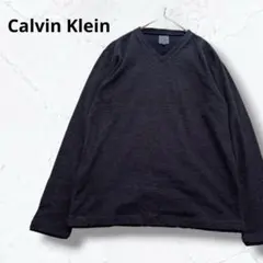カルバンクライン 長袖カットソー Vネック ボーダー L グランジ Y2K 黒のサムネイル