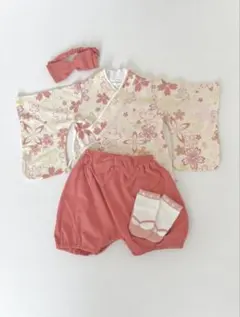 花柄着物とショートパンツセット 80cm