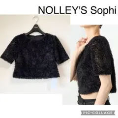 【新品】ノーリーズ テープチュール 刺繍 ブラウス 透け感 プルオーバー 黒