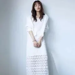 ココディール 幾何柄レースキャミワンピース