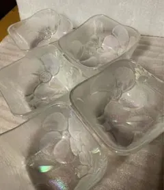 【未使用】ガラス小鉢　5個セット　昭和レトロ