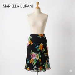 BLUGIRL BLUMARINEシルク100%花柄スカート リボン　イタリア製 BLUGIRL BLUMARINEシルク100%花柄スカート リボン イタリア製 - メルカリ