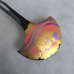 漆塗り　黒漆　かんざし　簪　牡丹　金蒔絵　こ4　蒔絵　和装小物　浴衣　着物