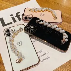 iPhone13Pro ケース スマホカバー インスタ映え パールチェーン