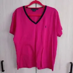 新品未着☆RALPH LAUREN SPORT　Vネック　Tシャツ ピンク XLのサムネイル