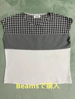 ALOYE （ビームスで購入）ギンガムチェック 切替 半袖Tシャツのサムネイル