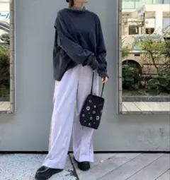 サイドライン ワイドパンツ