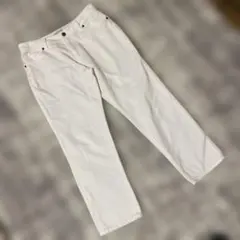 earth ホワイト デニム クロップド丈 ジーンズ L