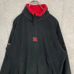 コロンビア　ハーフジップフリース　カレッジ刺繍ロゴ　ブラック　L