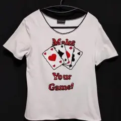 レナランゲ 半袖 Tシャツ 白 トランプ スパンコールレース刺繍のサムネイル