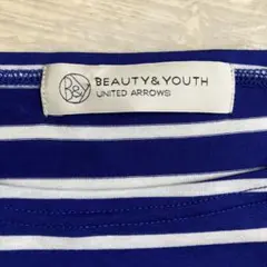 ユナイテッドアローズ　ボーダー半袖Tシャツ　ブルー×ホワイト　マリンカラー日本製のサムネイル