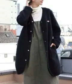 新品 Dantonダントン フリースカラーレスコート ブラック　38