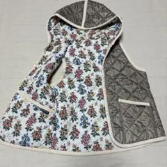 ラベンハム　リバティコラボ　リバーシブル　ベスト　花柄　ベージュ　カーキ