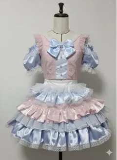 ロリータファッション セットアップ ピンク水色