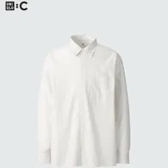 ブロードオーバーサイズシャツ/ストライプ UNIQLOC オフホワイトL