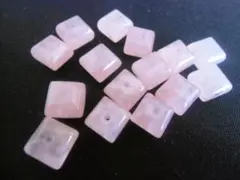 【ローズクォーツ】 正方形　スクエア ビーズ 15個