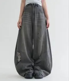 xu balloon pants デニムパンツ ダメージデニム y2k - メルカリ