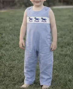 スモッキング刺繍　サロペット ポロベアTシャツ