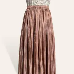 ♥️美品 アイテムス リバーシブル ベージュ 光沢 マキシ丈 ロングスカート Fのサムネイル