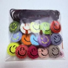 わんちゃん用　ランダムカラーニコちゃんスマイリートリミングチョーカー15個セット